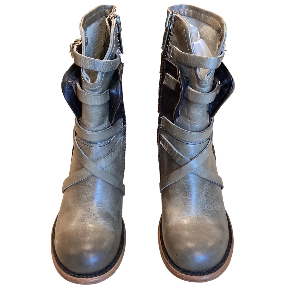 Free Bird Baker Buckle by Steven Baker mid-calf boot, color "Stone", size US 6